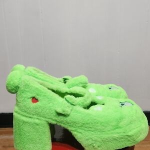 DOLLS KILL X CARE BEARS Love Alot Platform Mary Janes- Green Sz 11